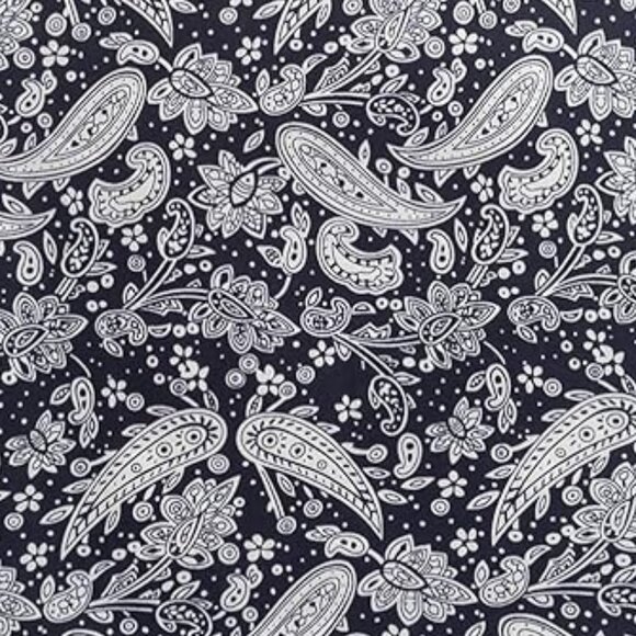 Canvas Tote Bag Dark Blue Retro Flower Dual Handled Reusable Women's Cloth NEW - Picture 3 of 9